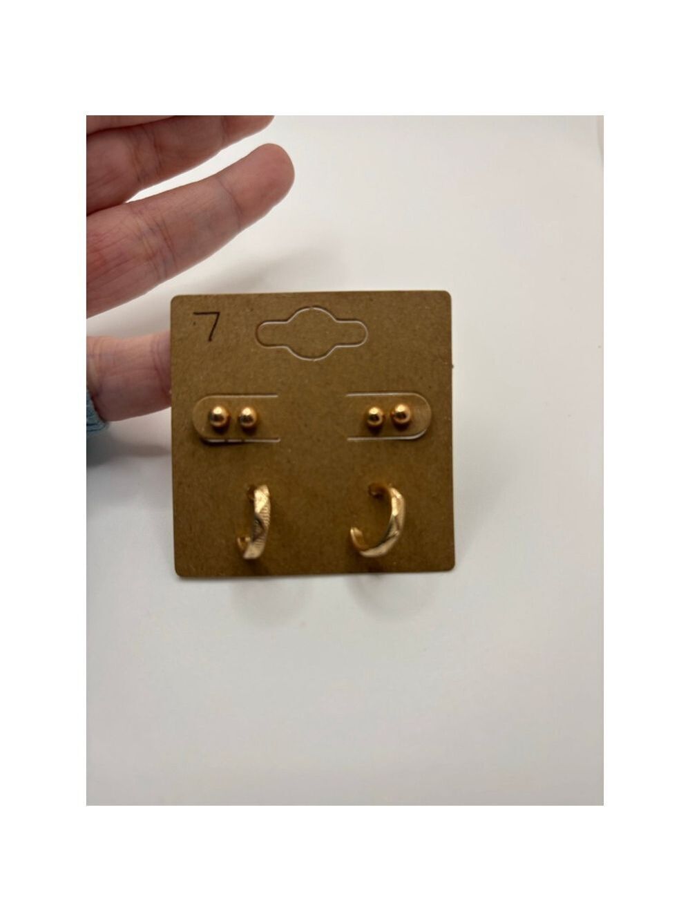 ✨5/$25✨ Gold Tone Stud & Hoop Earrings 3 Pairs